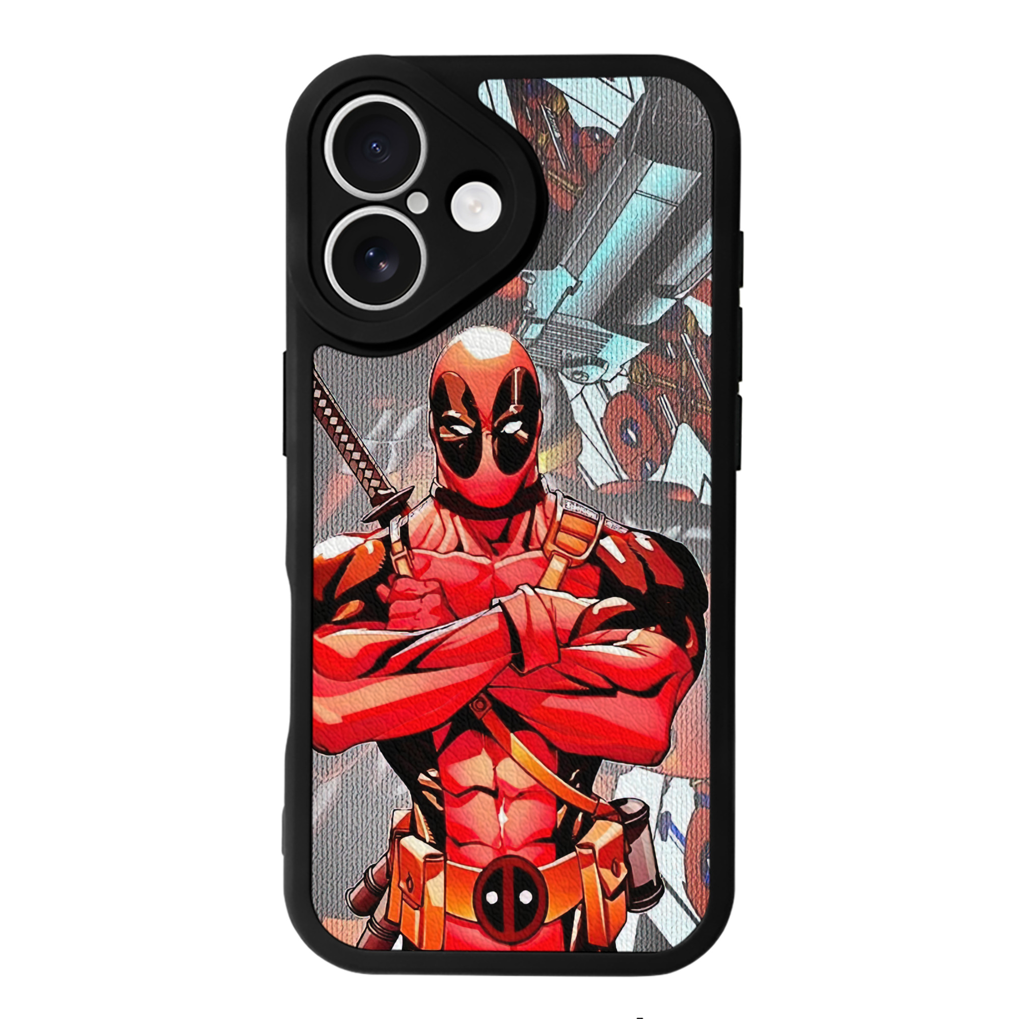（画像用） Deadpool デッドプール 【iPhone 16シリーズ対応】シリコンスマホケース（レザー調） 材質：シリコン